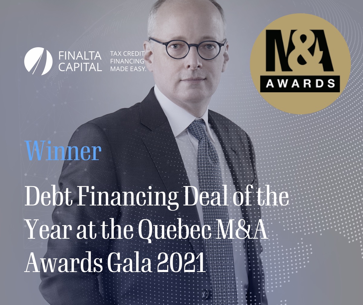 $Winner : Debt Financing Deal of the Year at the Quebec M&A Awards Gala 2021